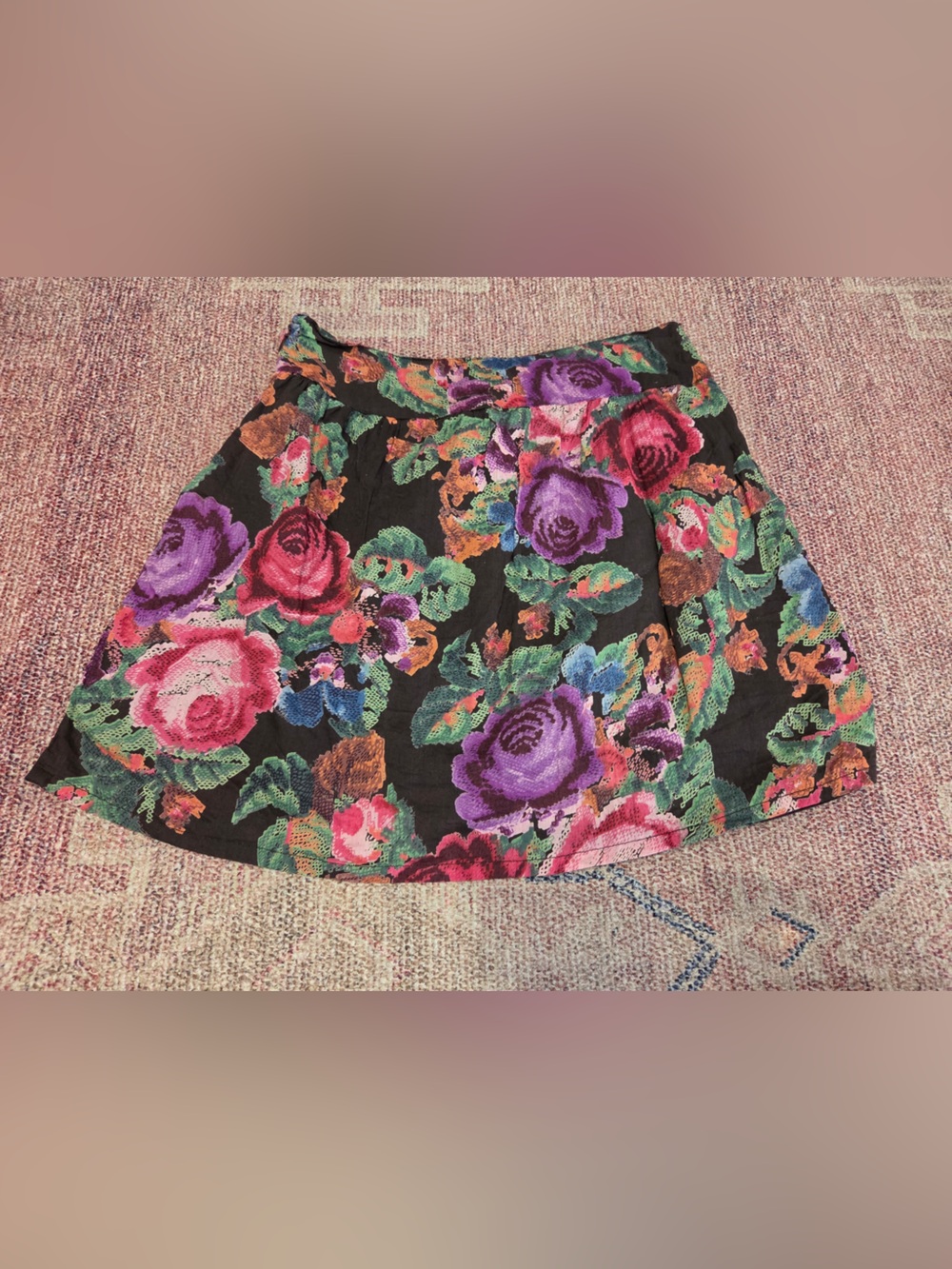 Delia’s y2k floral cotton mini skirt lined zipper closure w/ pockets size med